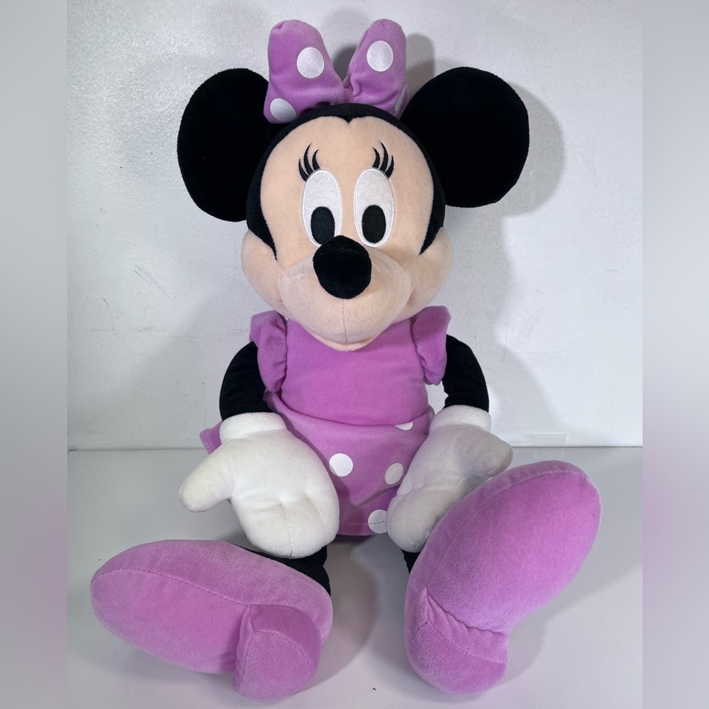 Disney Minnie Mouse‎ Large Plush 24" Doll  Stuffed Animal Pink Polka Dot Dress